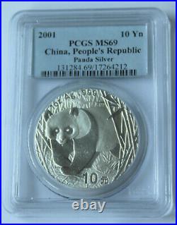 Early Year China Silver Panda 5 coin SET NGC & PCGS MS69, MS67, MS66 S10Y 1oz
