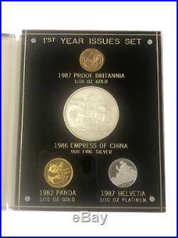 First Year Release Coin Set Gold, Platinum, Silver Coin Set