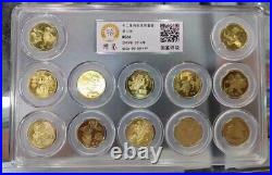 Full Collection of the 1st Series of China 1 YUAN Lunar Zodiac Comm. Coin Set