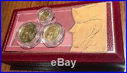 GB Uk United Kingdom 2003 0.85oz Gold Proof Britannia 3 Coin Set Collection