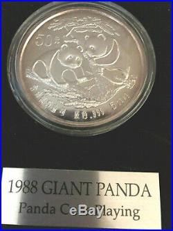 Giant Pandas RARE 1987-91 5 oz Silver 5-coin PROOF SET, unique display box, COA