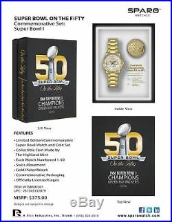 Green Bay Packers Super Bowl Watch & Coin Gift Set Limited 50 sets MSRP $375