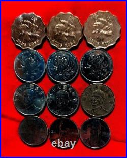 Hong Kong China Taiwan South Korea Old Coin Set 12 Coins Collection