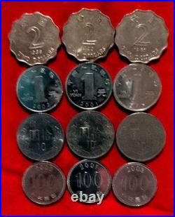 Hong Kong China Taiwan South Korea Old Coin Set 12 Coins Collection