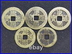 Kangxi Tangbao Old Coin Set 5 Pieces, Collectible, Worn Condition Kangxi Tangbao Old Coin Set 5 Pieces, Collectible, Worn Condition