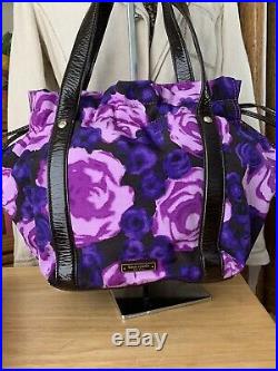 Kate Spade Purple Floral 3 Piece Tote, Makeup bag, & Coin Purse Set