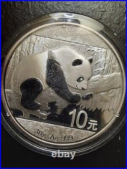 (Lot Of 4) 2016 10 Yuan Silver China Chinese Panda. 999 30 Gram Raw AU BU