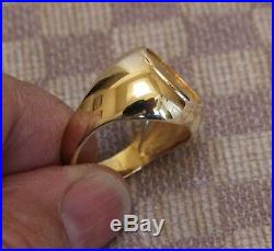 MEN'S 1987 FIVE YUAN CHINA 1/20oz GOLD COIN SET IN 14K YELLOW GOLD RING (size 9)