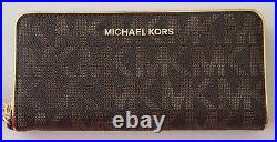 MICHAEL Michael Kors Signature Specchio Jet Set Travel ZA Continental Wallet BRO