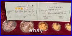 Madame Chiang Kai-Shek Gold & Silver 5 Coin Set Certificate Fiji 2004
