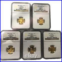 Master set 1982-2019 1/10oz gold panda coin NGC MS69