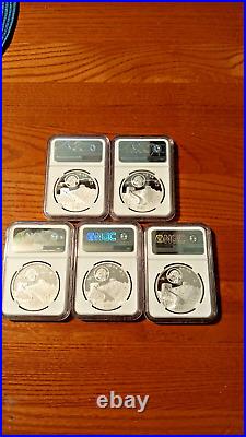 Moon Panda Legacy Set-5-Coin's Pf-70 Ultra Cameo