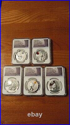 Moon Panda Legacy Set-5-Coin's Pf-70 Ultra Cameo