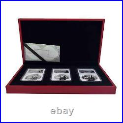 NGC 2023 40th Anniversary Chinese Panda Series Pure Silver 3 Coin Set MS70