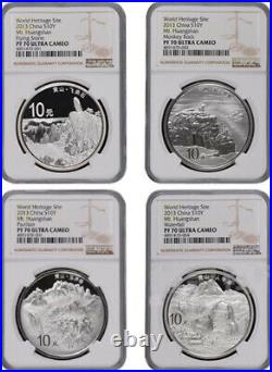 NGC PF70 2013 China World Heritage Mt. Huangshan Silver Coins Set with COA