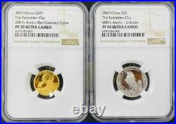 NGC PF70 2020 China 600th Anniv. Of Forbidden City 3g Gold +5g Silver Coins Set