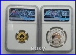 NGC PF70 2023 China Rabbit Colorized Gold and Colorized Silver Coins Set