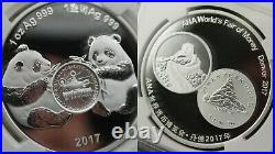 NGC PF70 Ultra Cameo 2017 2018 China Panda 1oz silver, ANA World Fair 2 Coin Set