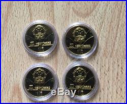Nice China 1980 Lake Placid Oympics 1 One Yuan proof coins (4 piece set)