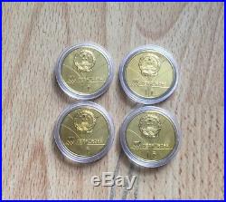 Nice China 1980 Lake Placid Oympics 1 One Yuan proof coins (4 piece set)