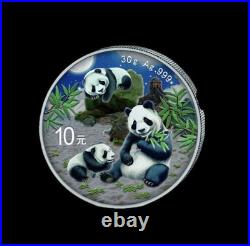 Night & Day Panda 2 x 2025 10 Yuan 30 Gram Pure Silver Coloured Coin Set