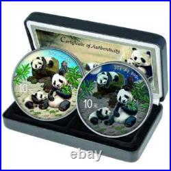 Night & Day Panda 2 x 2025 10 Yuan 30 Gram Pure Silver Coloured Coin Set China Night & Day Panda 2 x 2025 10 Yuan 30 Gram Pure Silver Coloured Coin Set China