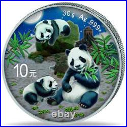 Night & Day Panda 2 x 2025 10 Yuan 30 Gram Pure Silver Coloured Coin Set China Night & Day Panda 2 x 2025 10 Yuan 30 Gram Pure Silver Coloured Coin Set China