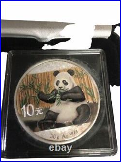 Night and Day Set Silver Colored Panda Coins 2021 2x 30 Grams China with Case/ COA
