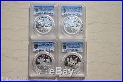 PCGS PR70DCAM China 1997 One Set of 4 Pcs 25g Silver Coins-Yellow River Culture