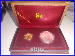 PRC China 2009 60th anniversary gold & silver coins set
