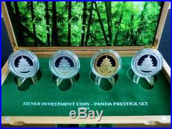 Panda 2012 Silver Investment Coin Prestige Set China 4 x 1 oz Silber Varianten