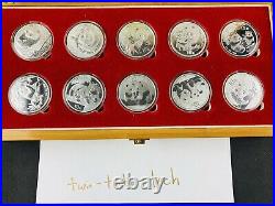 Panda Silver Coin Set 2002-2011 MINT Set With Box