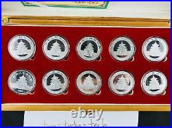 Panda Silver Coin Set 2002-2011 MINT Set With Box
