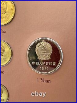 People's Republic of China 1981 Proof Set Franklin Mint Coins Of All Nations