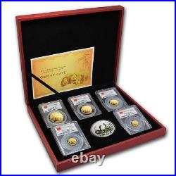 Prestige China Panda 5 Gold Coin and Silver Medallion Set 2013, PCGS MS-70 FS