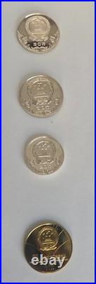 Pristine! Set 12 Uncirculated 1980 China Olympic Proof Silver & Brass Coins