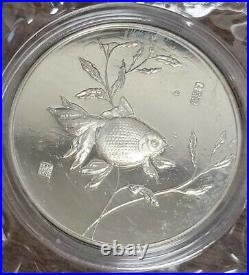 RARE 1984 China Shanghai Mint Silver 4 Coin Goldfish Set in Box