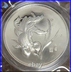 RARE 1984 China Shanghai Mint Silver 4 Coin Goldfish Set in Box