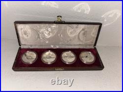 RARE 1984 China Silver Goldfish 4-Medal Proof Set Shanghai Mint Raw Boxed Wear