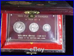 RARE 1990 3 Coin China Platinum Panda PROOF Set Only 2,500 Minted