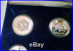 RARE Low Mintage 4-Coin China, Republic 1980 Silver Olympic Set withOriginal Box