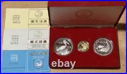 Rare 1988 Chinese Commemorative Endangered Wildlife Gold and Silver coin set