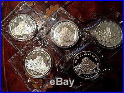 Rare-1996 Silver 5 Pc Coin Set, Scientific N Technical Inventions, Music Box, P Bu