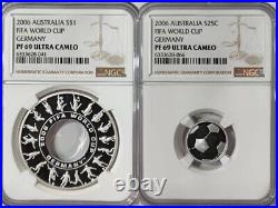 Rare 2006 Australia Coin Set S$1/S25C Fifa World Cup Germany Football PF 69