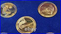 Rare 2008 Beijing Olympics 24K Gold overlay 999 Silver Coin Set of 8 Citi