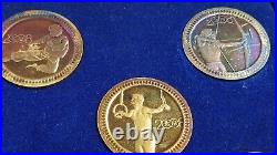 Rare 2008 Beijing Olympics 24K Gold overlay 999 Silver Coin Set of 8 Citi