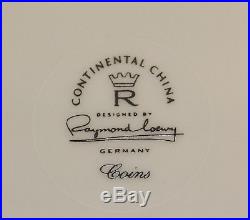 Rare Vintage Rosenthal 1950's Coins China by Raymond Loewy Creamer & Sugar Set