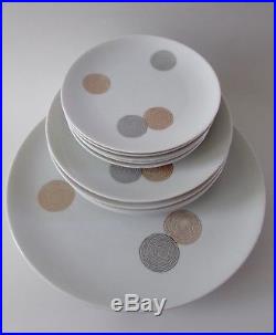 Raymond Loewy Rosenthal Mid Century COINS Continental China Plates Set 13