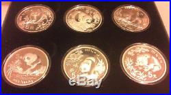 Royal Mint 1/2 oz China Silver Panda 6 coin set Extremely Rare 90 sets