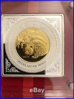SUPER RARE Shanghai Mint Bar Set 2007 25th Ann Panda Coin / 200g Silver 2g Gold